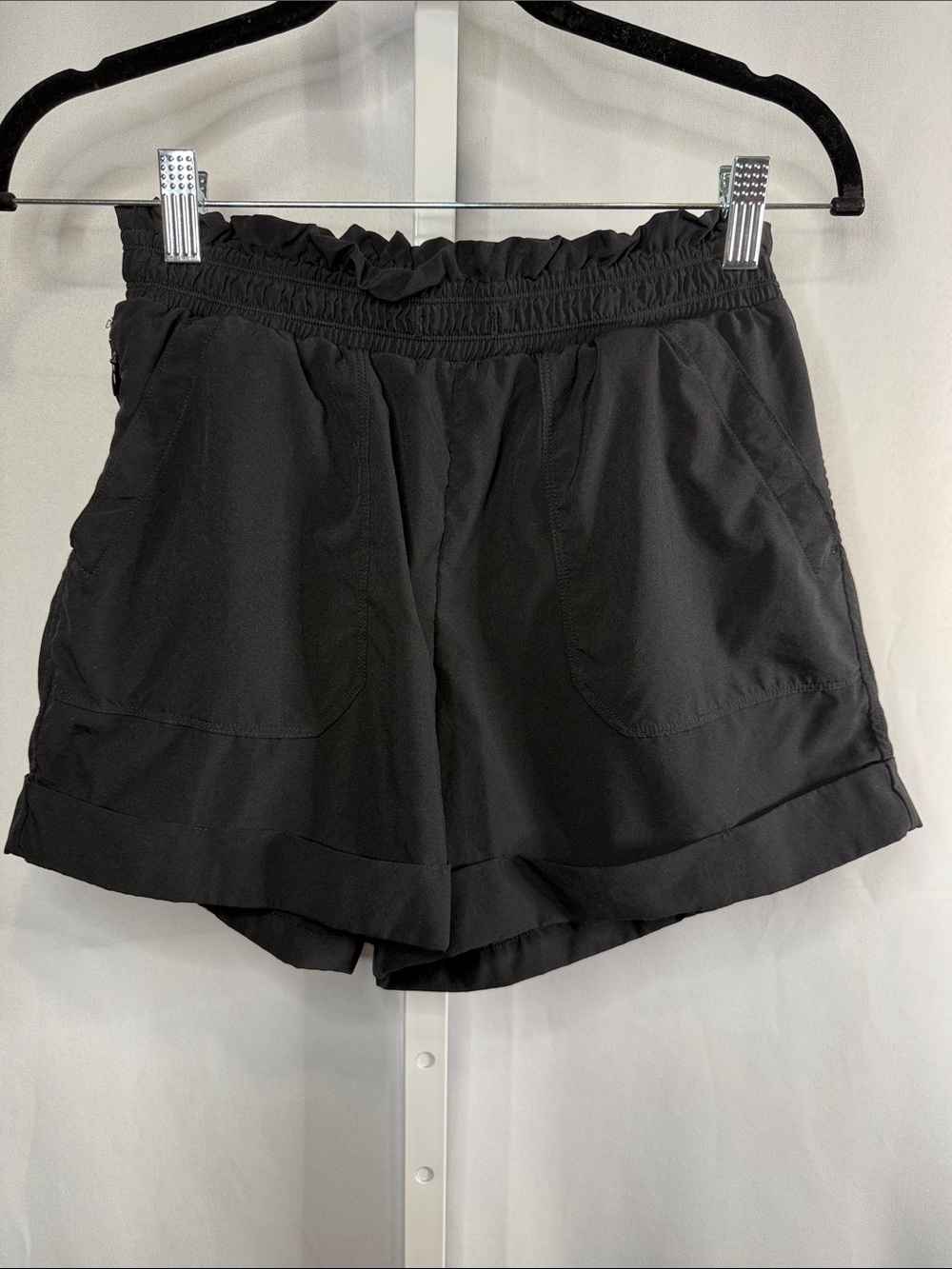 Zella Black Athletic Paperbag Waist Shorts